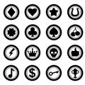 Casino Slot Machine Set Icons, shape. Gambling symbols, objects. Vector illustration Royalty Free Stock Photo