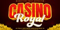 Casino slot text effect, editable winner and gambling text style Royalty Free Stock Photo