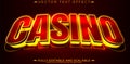 Casino slot text effect, editable winner and gambling text style Royalty Free Stock Photo