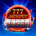 Casino slots jackpot 777 signboard.