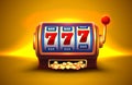 Casino slots machine winner, jackpot fortune of luck, 777 win banner. Vector illustration Royalty Free Stock Photo