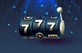 Casino slots winner, fortune of luck, 777 win banner. Vector