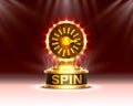 Casino spin colorful fortune wheel. scene background