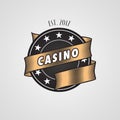 Casino template vector logo with casino chip