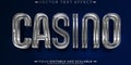 Casino text effect, editable gambling and games customizable font style Royalty Free Stock Photo