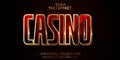 Casino text effect, editable shiny gold text style Royalty Free Stock Photo