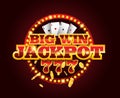 Casino vector golden slots machine with 777 numbers