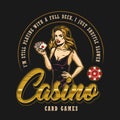 Casino vintage colorful badge