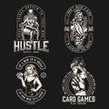 Casino vintage labels set Royalty Free Stock Photo