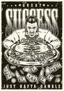 Casino vintage monochrome poster