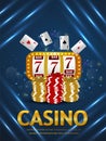 Casino vip luxury chips, slot machine and playing cards Royalty Free Stock Photo