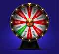 Casino wheel of  fortune. Object on a blue background. Realistic illustration Royalty Free Stock Photo
