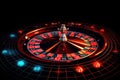Casino. Wheel of fortune. Roullette. Gambling game created by generative AI