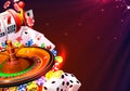 Casino winner banner signboard on background. Vector