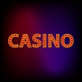 Casino word icon, cartoon style