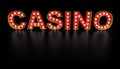 Casino Word Light Bulb Sign