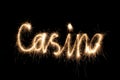 Casino word sparkler Royalty Free Stock Photo