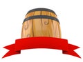 Cask with blank red ribbon