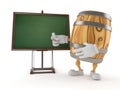 Cask character with blank blackboard