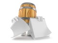 Cask character with blank calendar