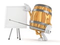 Cask character with blank whiteboard