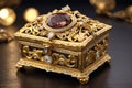 Casket jewelry box with many jewellery