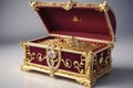 Casket jewelry box with many jewellery