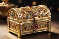 Casket jewelry box with many jewellery