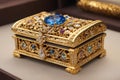 Casket jewelry box with many jewellery