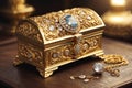 Casket jewelry box with many jewellery