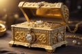 Casket jewelry box with many jewellery