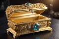 Casket jewelry box with many jewellery