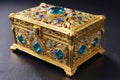 Casket jewelry box with many jewellery