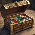 Casket jewelry box with many jewellery