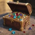 Casket jewelry box with many jewellery