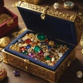 Casket jewelry box with many jewellery