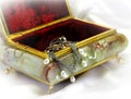 Casket from onyx in a gold frame