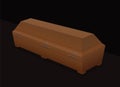 Casket Wooden Coffin Black Background