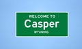 Casper, Wyoming city limit sign. Town sign from the USA.