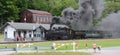 Cass Mountain Railroad excursion train entering the terminus - cropped