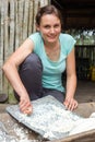 Cassava Pie Preparation By European Tourist