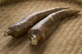 Cassava roots on a basket