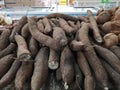Cassava for sale in the supermarket Royalty Free Stock Photo
