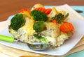 Casserole of cauliflower, broccoli and carrots Royalty Free Stock Photo