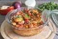 Casserole of chicken in an ovenproof dish Royalty Free Stock Photo