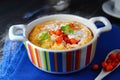 Casserole cottage cheese with sea-buckthorn berries Royalty Free Stock Photo
