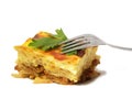 Casserole of macaroni .Greek pastitsio. Royalty Free Stock Photo