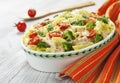 Casserole pasta with chicken and broccoli Royalty Free Stock Photo