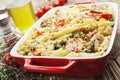 Casserole pasta with chicken and broccoli Royalty Free Stock Photo