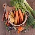 Casserole with raw vegetables Royalty Free Stock Photo